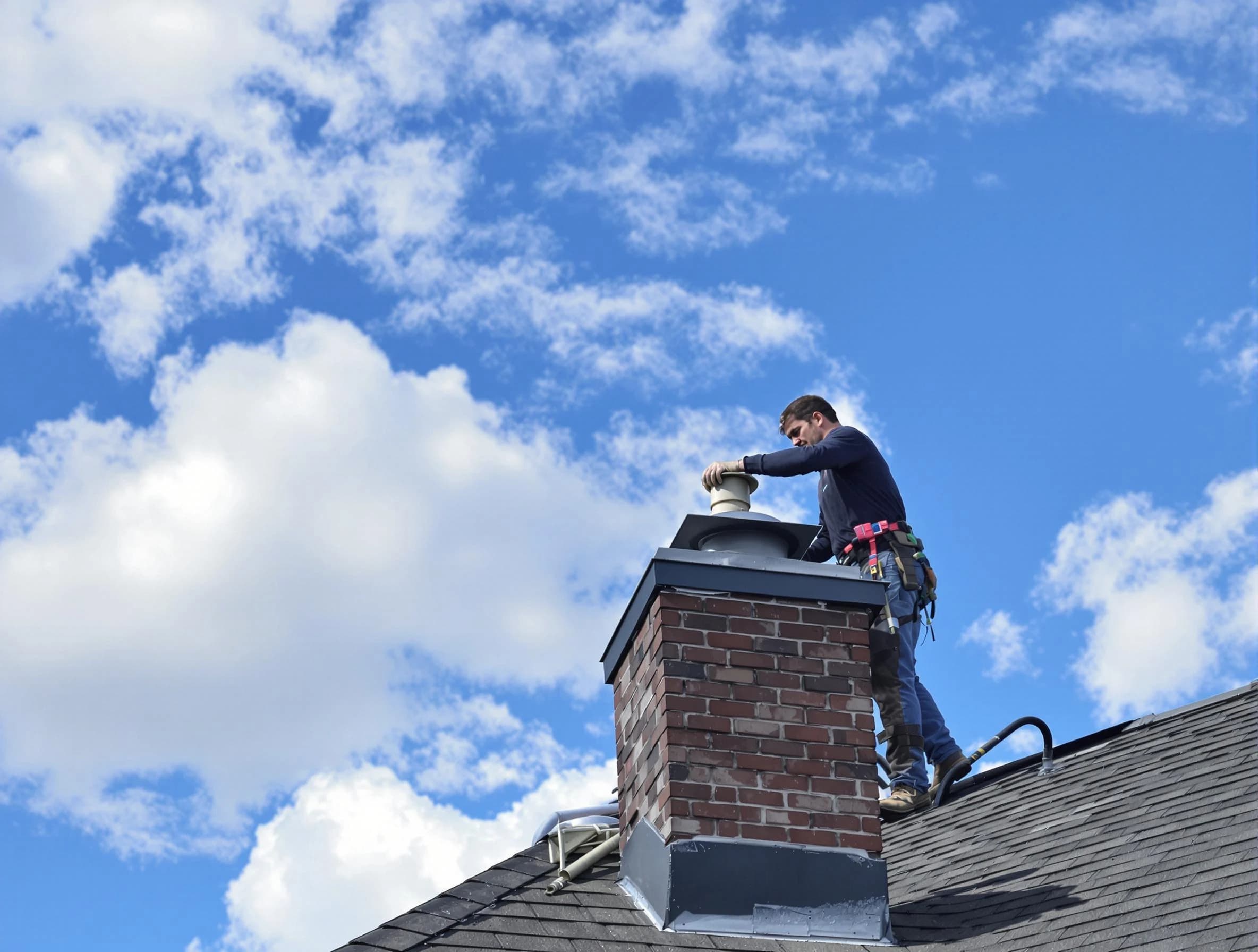 Fultondale Chimney Sweep installing a sturdy chimney cap in Fultondale, AL