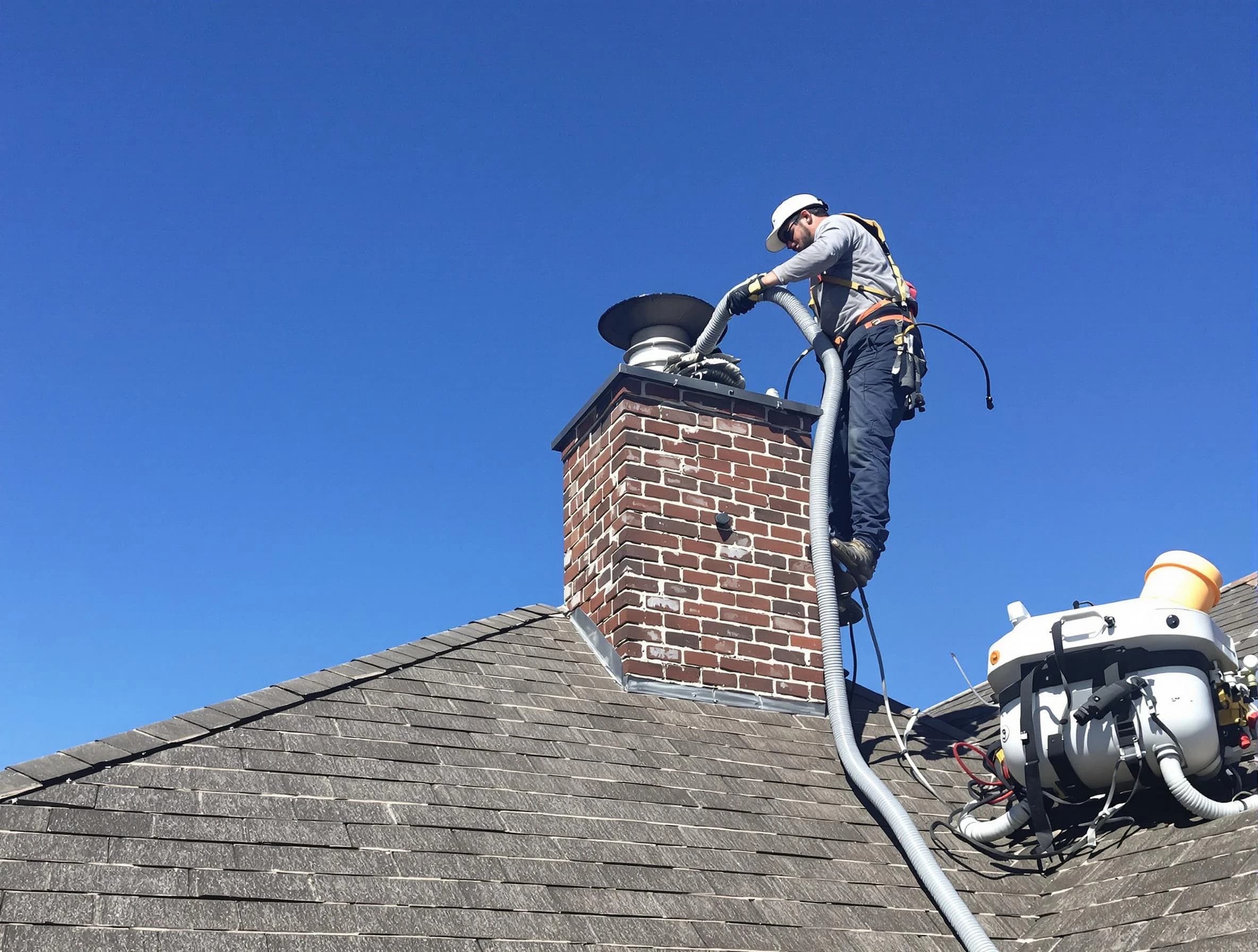 Dedicated Fultondale Chimney Sweep team member cleaning a chimney in Fultondale, AL