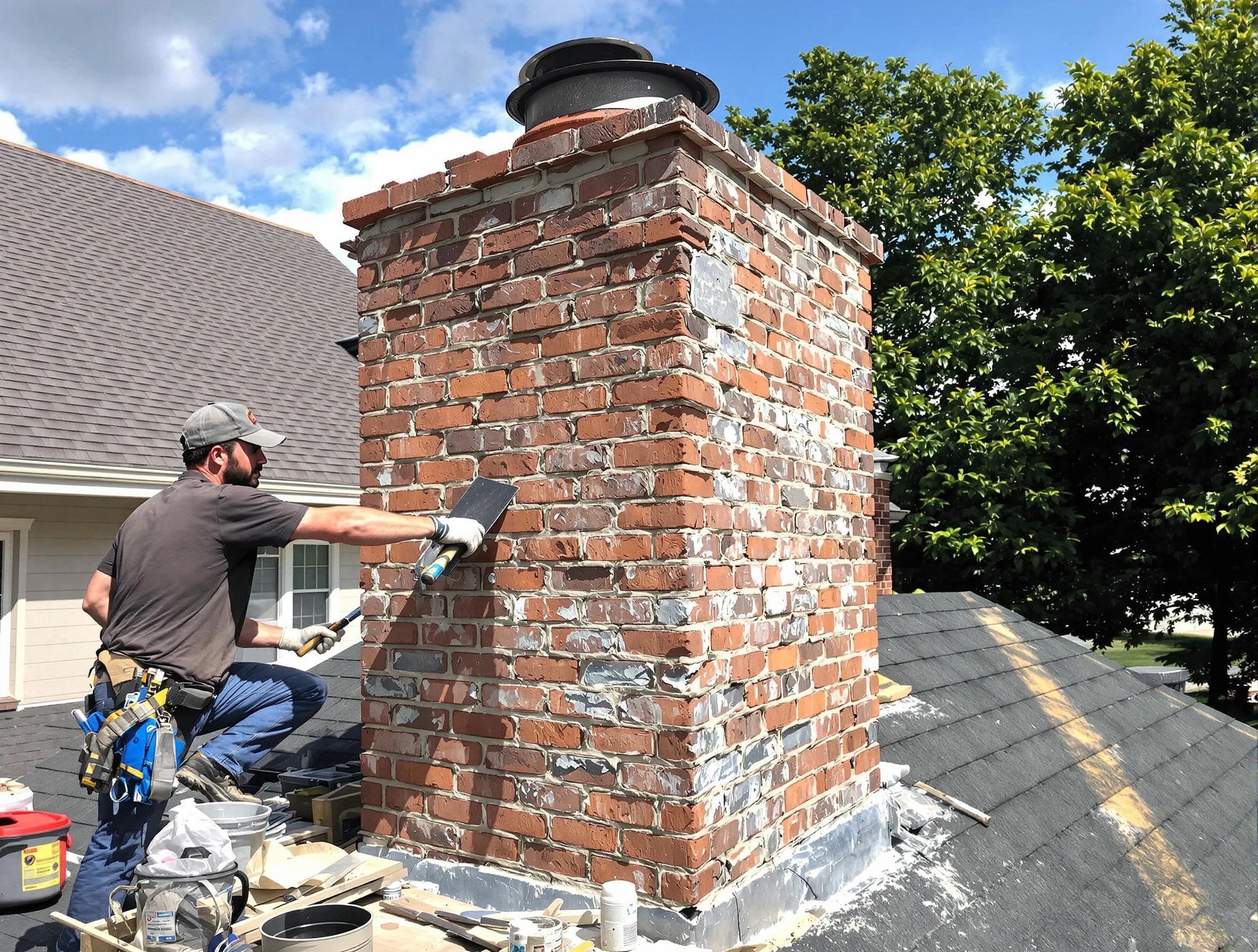Completed chimney rebuild by Fultondale Chimney Sweep in Fultondale, AL