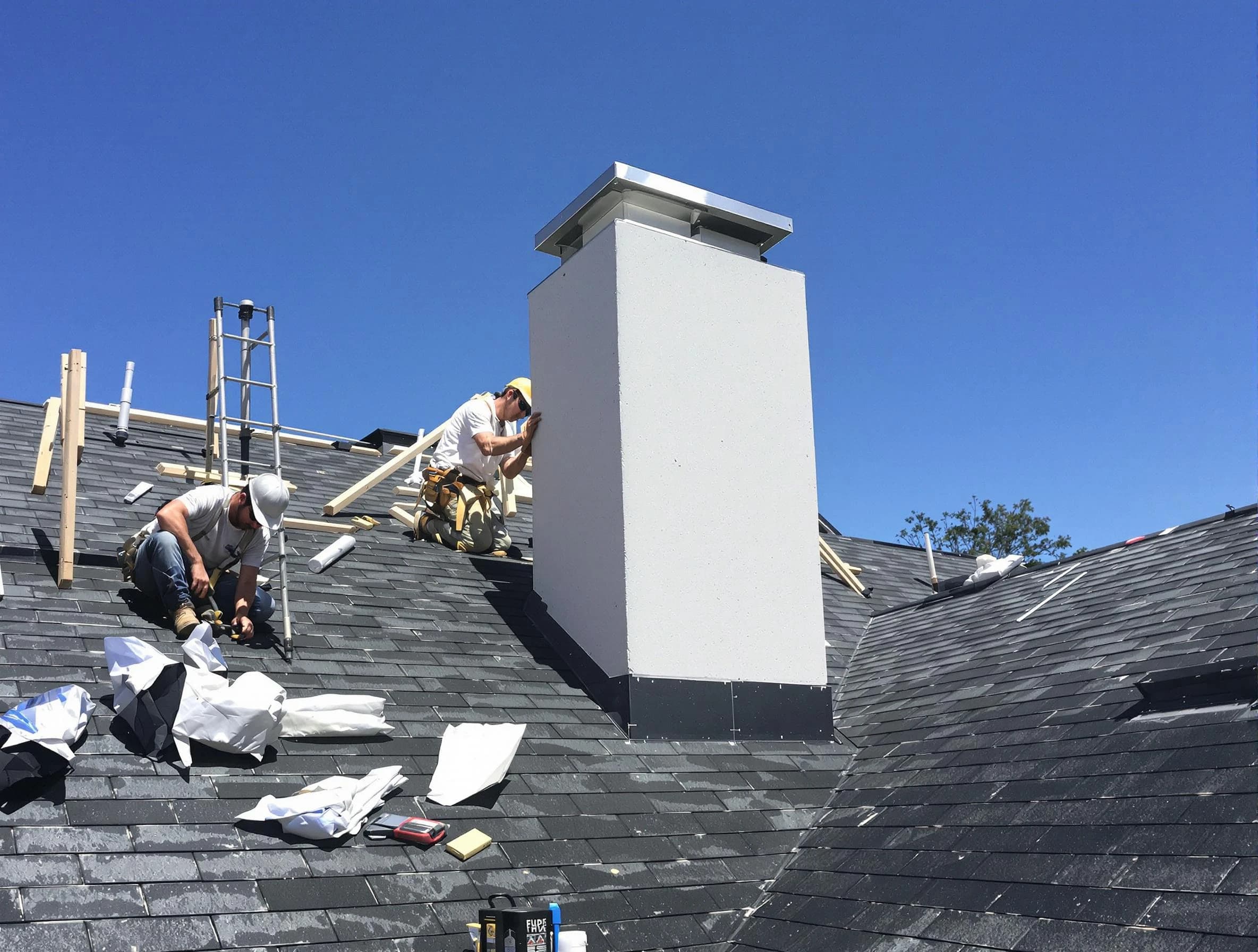 Fultondale Chimney Sweep crew installing a new chimney in Fultondale, AL