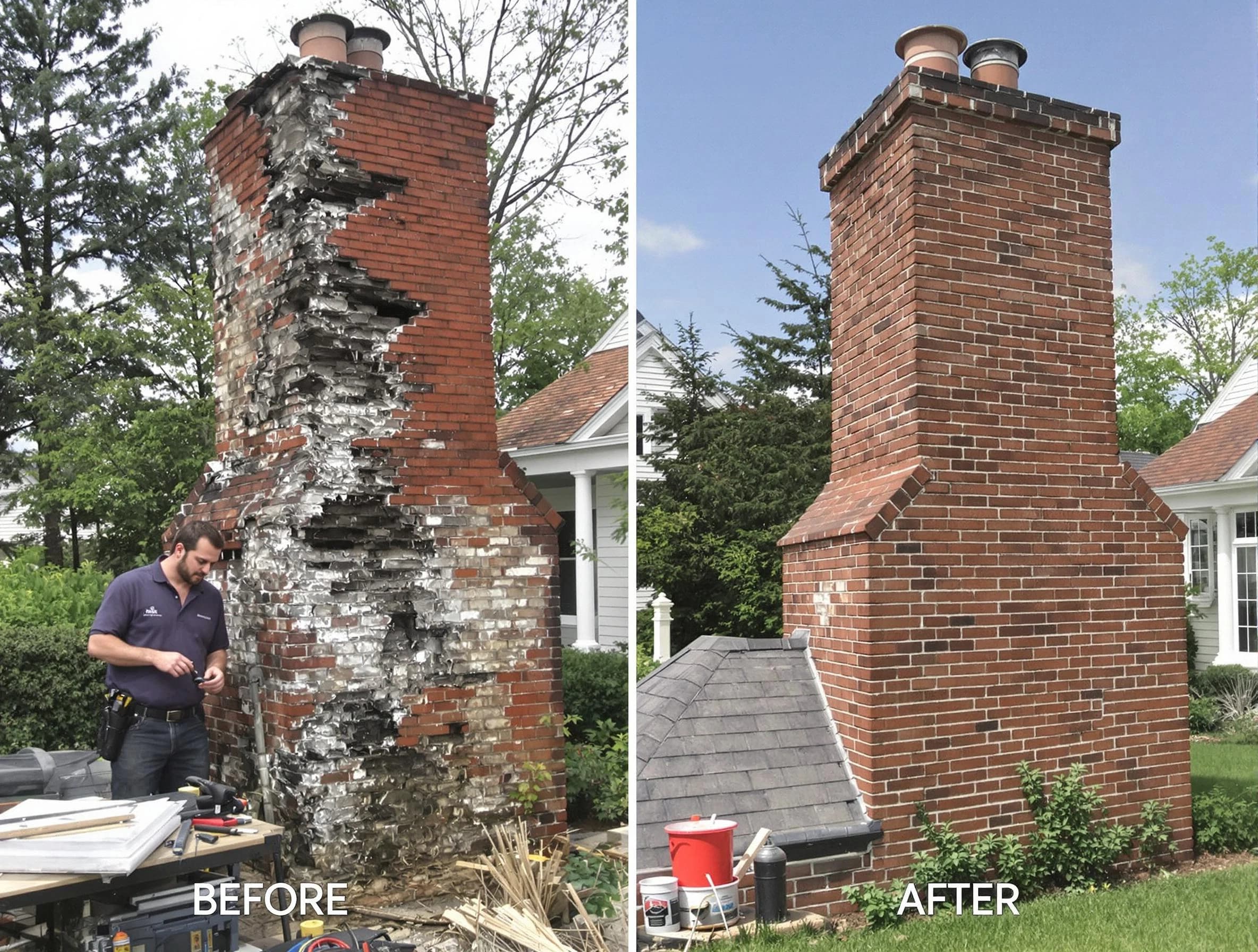 Fultondale Chimney Sweep performing a full chimney restoration in Fultondale, AL
