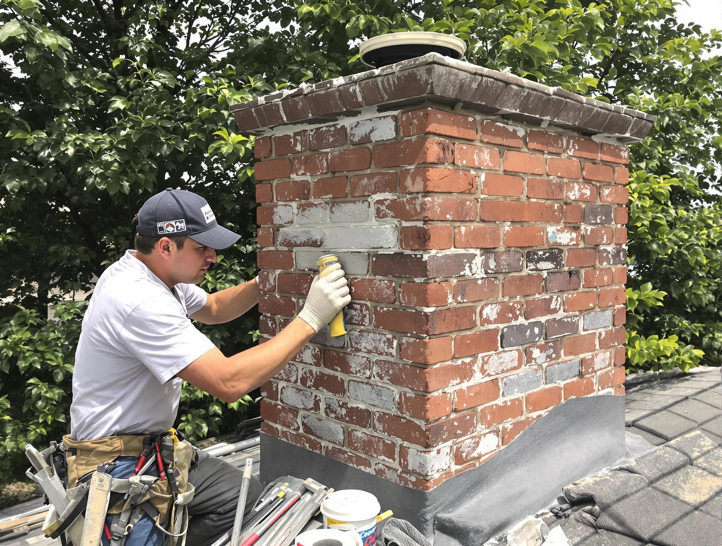 Fultondale Chimney Sweep restoring an aging chimney in Fultondale, AL