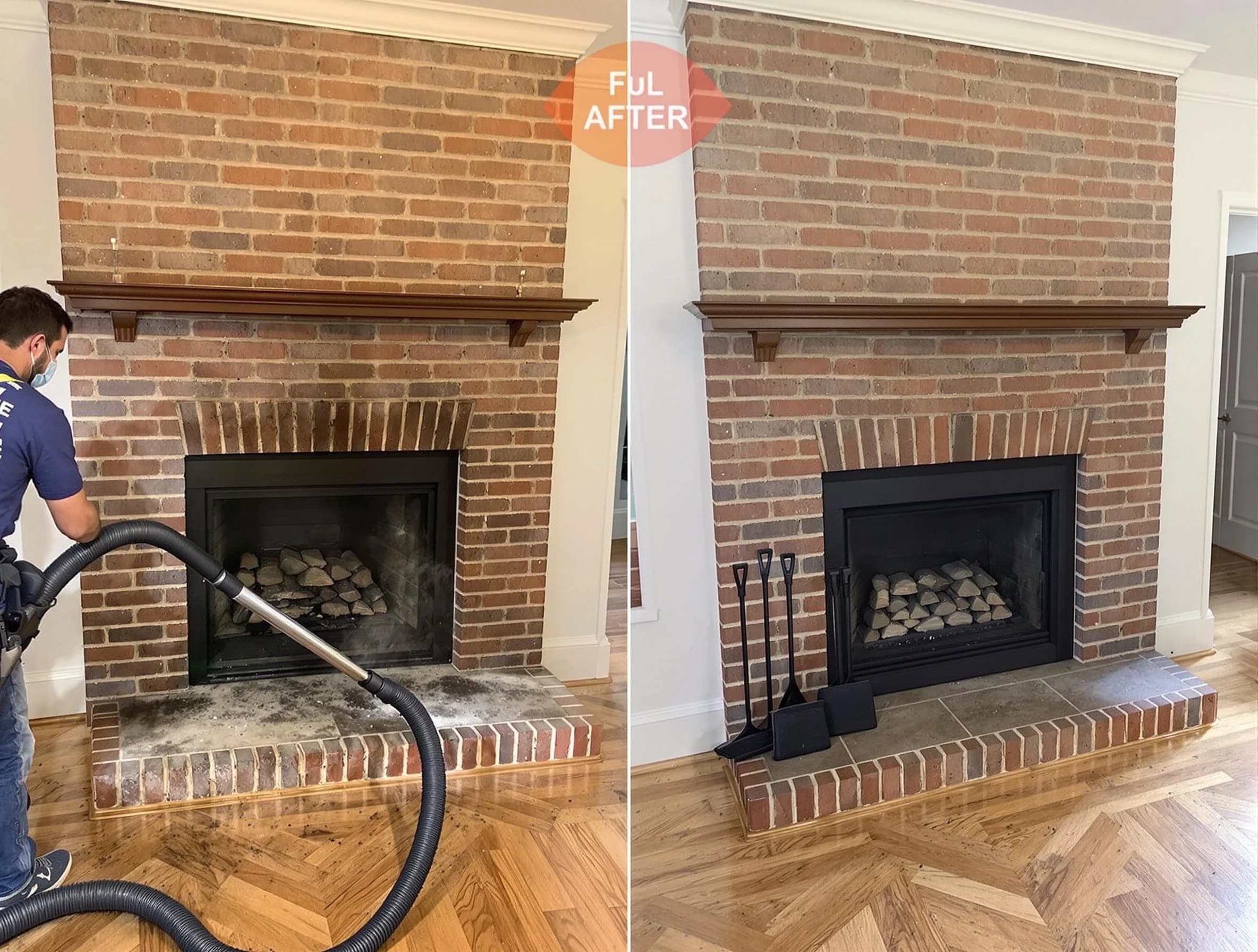 Fultondale Chimney Sweep carefully sanitizing a fireplace in Fultondale, AL