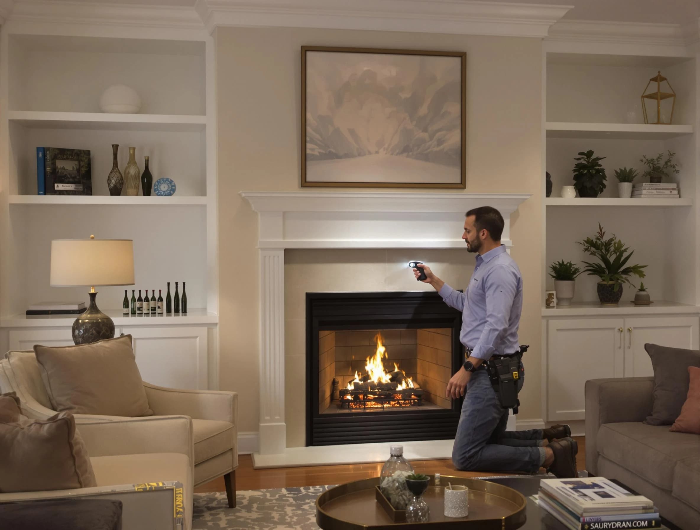 Fultondale Chimney Sweep conducting a fireplace safety inspection in Fultondale, AL