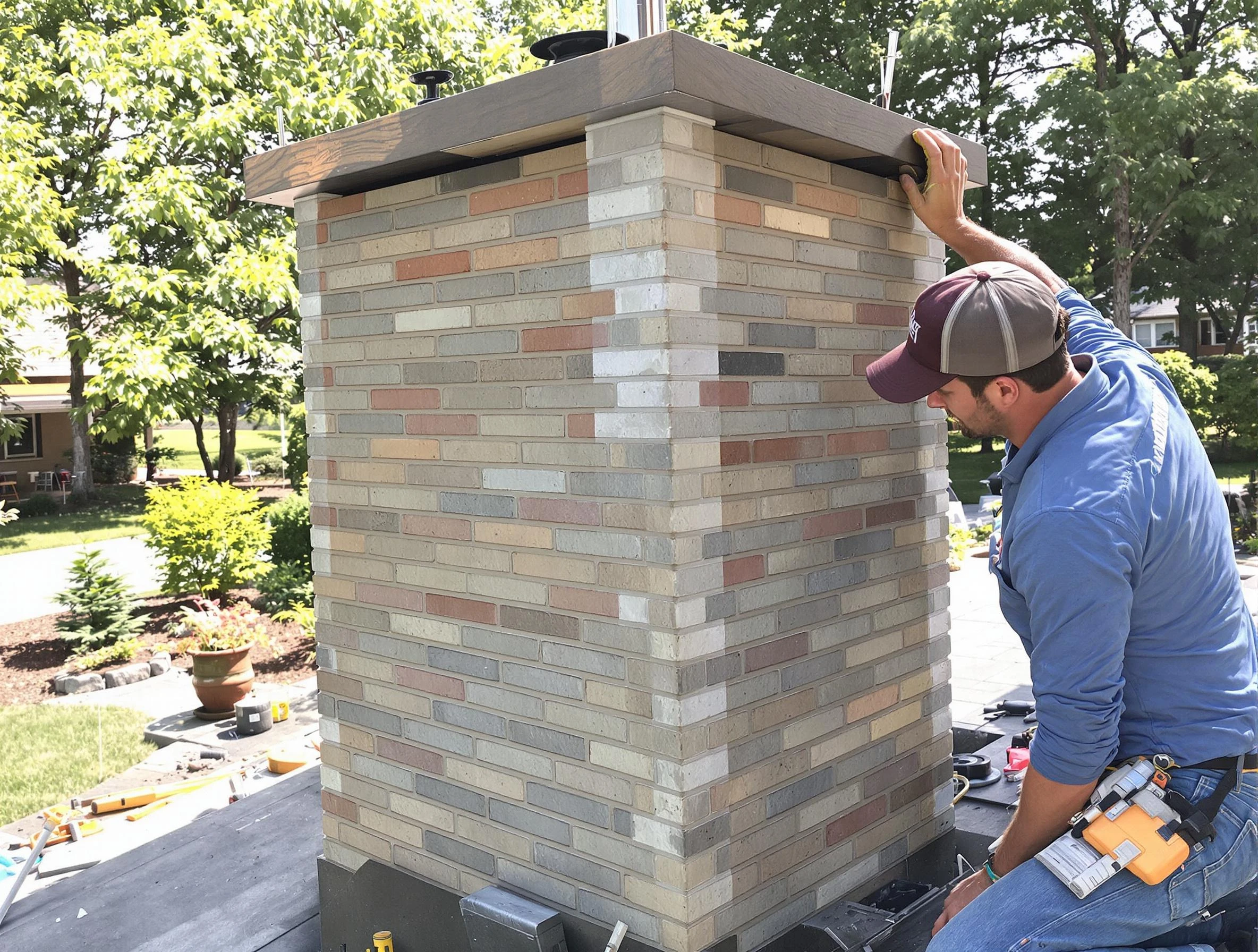 Fultondale Chimney Sweep completing a modern chimney remodel in Fultondale, AL