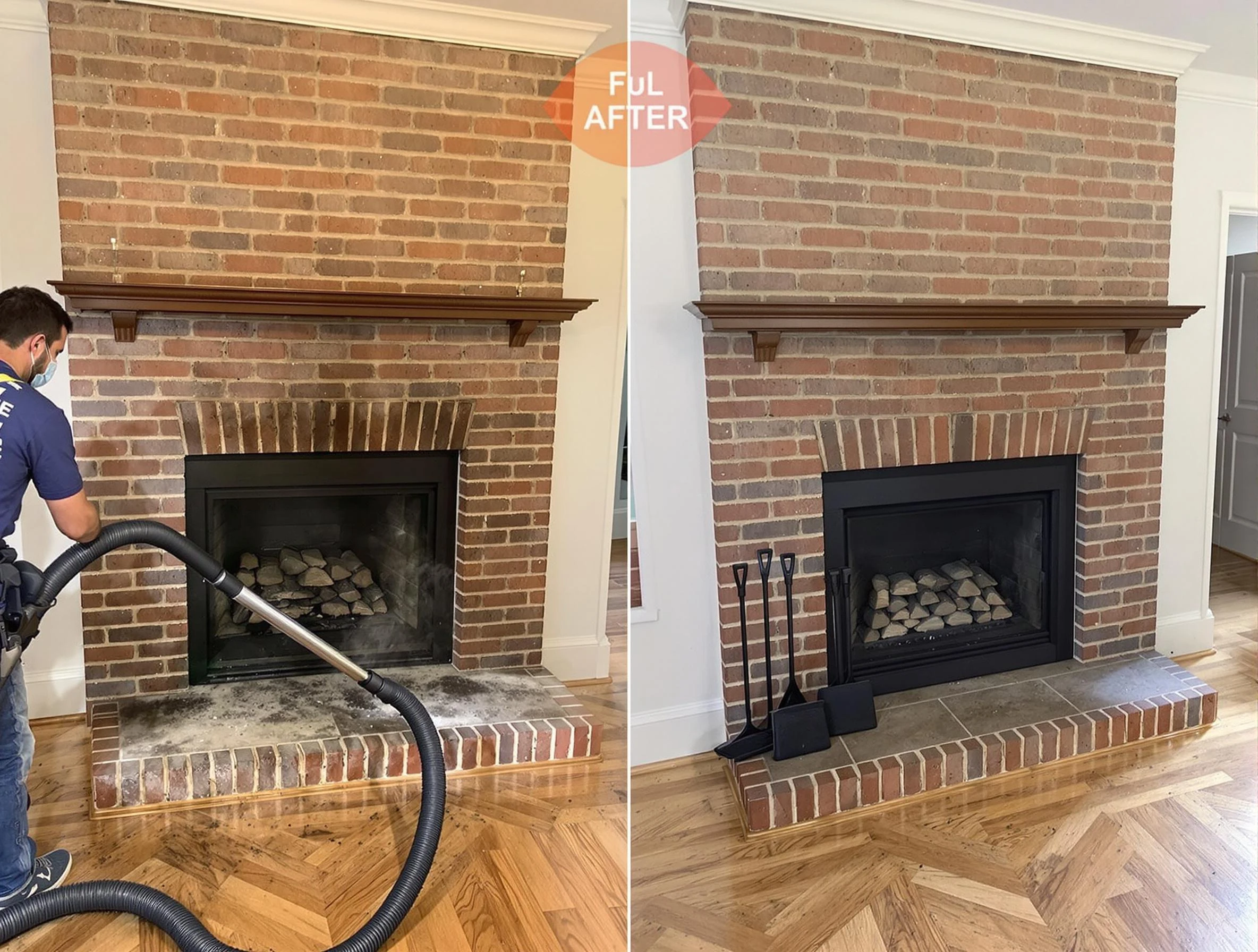Fultondale Chimney Sweep carefully sanitizing a fireplace in Fultondale, AL