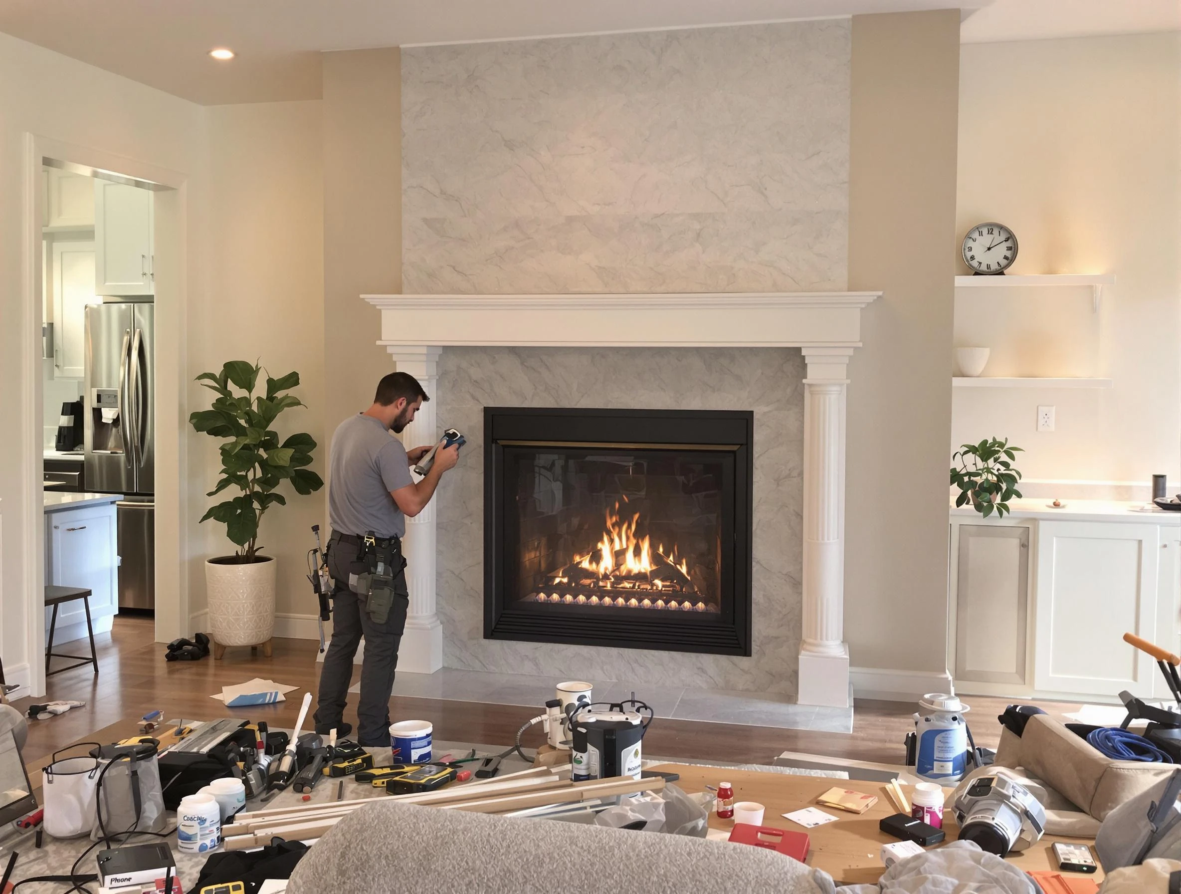 Newly installed fireplace by Fultondale Chimney Sweep in Fultondale, AL